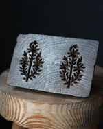 Antique Carved Wooden Butter Mould Print Press Floral Folk Art Primitive