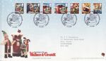 GB Stamps First Day Cover Xmas, Wallace and Gromit Cartoon, TV, letters SHS 2010