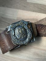 Polish 1950 going out officer's buckle on Nova Skotia leather belt