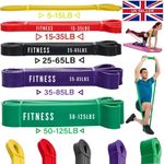 Set of 5 Heavy Duty Pull Up Resistance Bands Assisted Exercise Gym Fitness Bands