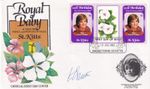 Prince William Royal Baby SIGNED OVERPRINT GUTTER PR St Kitts FDC 1982 (137931)