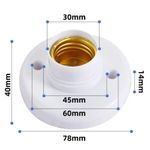 E27 Light Bulb Holder Socket White Screw Cap Lamp Base Ceiling 6A UK