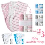 Baby Swaddle Wrap Pack OF 3 Breathable New Born & Infant Sleeping Bag 0-3 Month
