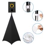 Speaker Stand Cover Stretchable Tripod Stand Skirt Scrim Black 3 Sides