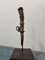 Authentic Vintage Dayak Hand-Carved Antler Tool Handle (Tebuko) — Borneo