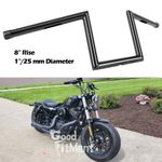 8" Rise 1 inch Motorcycle Handlebar Z-Bar For Harley Sportster XL1200 XL883 Iron