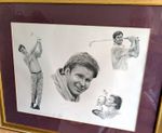 Framed Limited Edition Golf Print "My Golfers of yesteryear" No.64/500 Signed