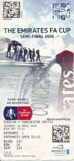TICKET: FA CUP SEMI FINAL 2016 Manchester United v Everton