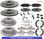 For Mercedes Sprinter Front and Rear Brake Discs and Pads Hand Brake Shoes Kit