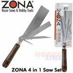 Razor Saw 4 in 1 set Complete 24, 32 & 52 TPI Hobby Tool Woodwork ZONA 35-140