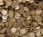 50 X BRASS THREE PENCES BULK ENGLISH COINS
