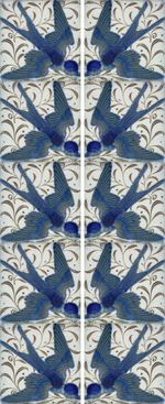 William De Morgan Swallow Solid Fuel Fireplace Tile Set (10 tiles)