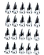x20 BULLET CHROME 32 mm PLASTIC WHEEL NUT BOLT CAPS TRUCK LORRY BUS SPIKE COVERS