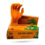 Tough Glove Gator Gripz Orange - Box Of 50 Diamond Texture Gloves