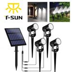 T-SUN Solar Spotlights 4-IN-1 Outdoor Solar Uplights Lanscape Lights for Gardens