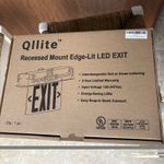 Qllite Recessed Mount Edge-Lit Green Double Sided LED Exit Sign