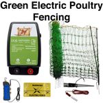 Green Electric Poultry Fencing Kit 120cm x 25m Chicken Net 20Km 1 Joules