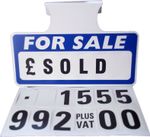 10 Blue For Sale Sign Board, Car Price/Pricing Sun Visor Vehicle/Auto Price Kit