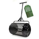 24" Steel Compost Spreader Roller Overseeding Peat Grass Seed Manure Topsoil 70L