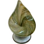 Isle of Wight Glass Sculpture Swirl Pattern Decorative Art Glass 7” Tall