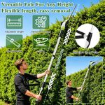 24V Cordless Hedge Trimmer Electric Long Reach Telescopic Cutter 2 Batteries