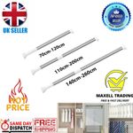 110-260cm Extendable Spring Loaded Shower Curtain Rod/Rail Bath Door Windows