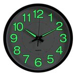 12 INCH Luminous Wall Clocks Glow In The Dark Silent Home Digital Clock Decor