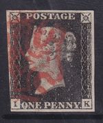 1d Black With 3/4 Margins & Red MX(28)