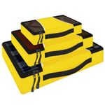 Vinsani 3 Piece Packing Cubes Set Suitcase Travel Organiser Essentials - Yellow