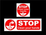 STOP CLEAN YOUR HANDS sign or sticker 3 sizes hygiene catering virus kitchen 