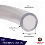 13mm PVC Tube Clear Plastic Hose/Pipe - Food Grade - Fish/Pond/Car/Aquariums/Air