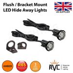 Amber Strobe LED Hide Away Lights Warning  12V 24V Flush Bracket Lightbar Beacon