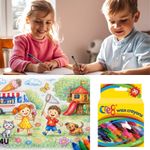 30 Wax Crayons Kids Toy Childrens Classroom Birthday Party Bag Fillers