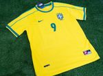 BRAZIL 1998 WORLD CUP HOME SHIRT YELLOW - R9 - RONALDO 9 -Size 2XL - LAST ONE