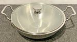 Stainless Steel Kadai Karahi Kadhai With Lid Wok Fry Pan Curry Dish Triply heavy