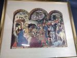 Framed Adoration Of The Magi 1970s Reprint Cutout 12.75x11 1423 Di Fabriano