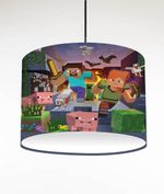 PIXELS minecraft CEILING DRUM LIGHT SHADE / TABLE LAMPSHADE 3 SIZES