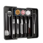 Expandable Plastic Cutlery Tray Kitchen Organiser Drawer Insert Storage Rack