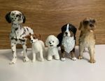 Schleich Dogs x 5 Jack Russell Dalmatian Bichon Frise Burnese Mountain Dog