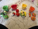 Fabric Pretend Play Fruit & Vegetables Set with Baskets colour Leaning set