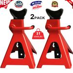 2Pcs 3 Ton Heavy Duty Axle Stands Floor Jack Lifting Capacity Stand Car Caravan