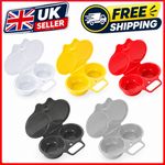 Microwave Egg Poacher Kitchen Steam Maker Cooker 2 Eggs Poach Breakfast Kitchen.