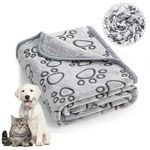Pet Blanket Warm Rest Bed Mat Paw Print Dog Cat Puppy Fleece Soft Cushion