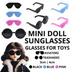 Mini Doll Sunglasses - Miniature Plastic Glasses for Toys - Doll Accessories