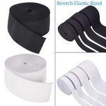 PREMIUM ELASTIC STRETCH FLAT Black White-¼, ½, 1, 1¼, 1½, 2, 3 inch Sewing Dress