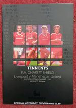 Liverpool V Manchester United Charity Shield Programme 1990 With Ticket
