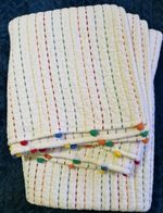 Mothercare Cot Bed Quilt coloured stitched stripes 130x160cm 1.5tog 12mths