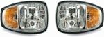 L/R Front Headlights Headlamps Fits JCB Fastrac Vibromax VM Tractor 4 Functions