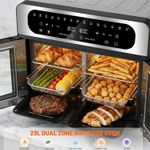 23L Dual Zone Air Fryer Oven 2500W 2 x 11 L Digital Double Door 15 Presets 210°C