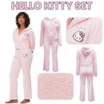 Hello Kitty Quality Embossed Women’s 2 Pc Hooded Zipped Loungewear Set Xmas Gift